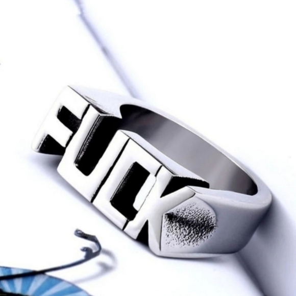 FUČK Ring | Stainless Steel Punk Biker Gothic Statement Unisex NWT Humor - Picture 3 of 7